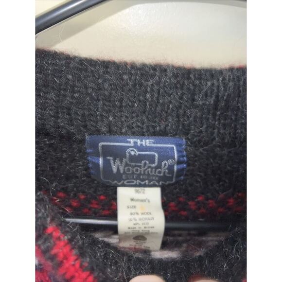 Vintage Woolrich Sweater Fair Isle Red Gray Women’s Large Wool Holiday - Picture 2 of 3